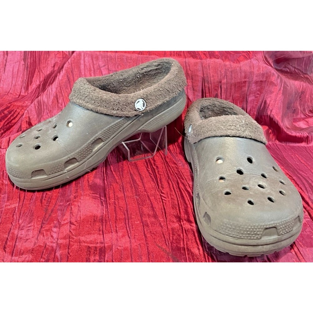 Crocs Dual Crocs Comfort Lined Brown Slip-On Clog sz 6/8